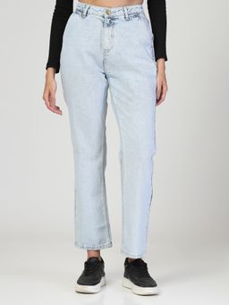 Style Quotient - Women Blue Relaxed Fit High Rise Cotton Jeans