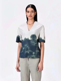 Genes Lecoanet Hemant - Women's Cotton V-Neck Printed Half Sleeves Top