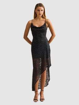 Forever New - Black Embroidered Shoulder Straps Dress