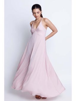 COLOR CAPITAL - Pink Solid/Plain Shoulder Straps Dress