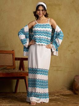 ZUMMER - Multi-Color Textured Square Neck Co-Ord Set