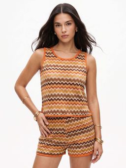 Outzidr - Brown Stripes Collar Neck Co-Ord Set