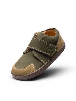 Frido - Kids Barefoot Leather Sneakers-Olive