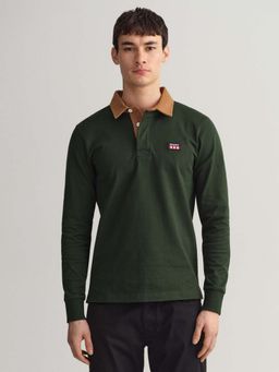 GANT - Men Green Solid Regular Fit Polo T-Shirt