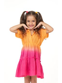 Mamarill - Multi-Color Cotton Ruffled Sleeves Dress