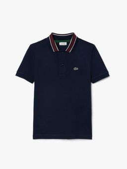 Lacoste - Navy Blue Cotton Half Sleeves Polo T-Shirt