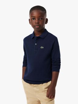 Lacoste - Blue Cotton Full Sleeves Polo T-Shirt