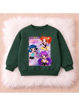 Googo Gaaga - Green Cotton Full Sleeves Sweatshirt