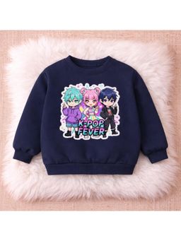 Googo Gaaga - Navy Blue Cotton Full Sleeves Sweatshirt