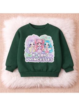Googo Gaaga - Green Cotton Full Sleeves Sweatshirt