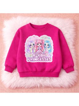 Googo Gaaga - Pink Cotton Full Sleeves Sweatshirt