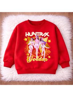 Googo Gaaga - Red Cotton Full Sleeves Sweatshirt