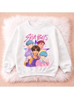 Googo Gaaga - White Cotton Full Sleeves Sweatshirt