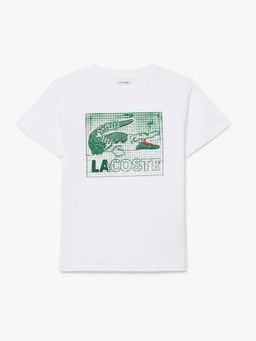 Lacoste - White Cotton Half Sleeves T-Shirt