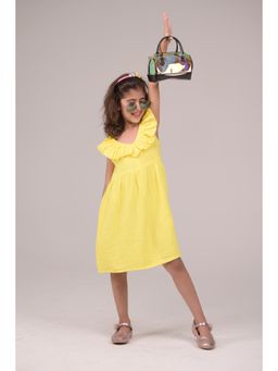 Urban buds - Yellow Cotton Sleeveless Dress