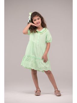 Urban buds - Green Cotton Half Sleeves Dress