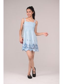Urban buds - Blue Cotton Sleeveless Dress