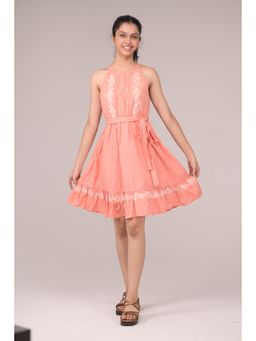 Urban buds - Pink Cotton Sleeveless Dress