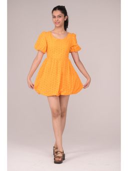 Urban buds - Yellow Cotton Half Sleeves Dress
