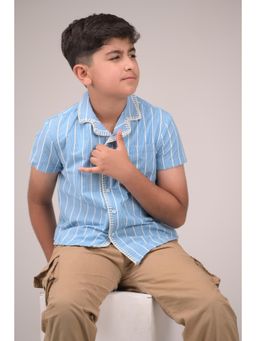 Urban buds - Blue Cotton Half Sleeves Shirt