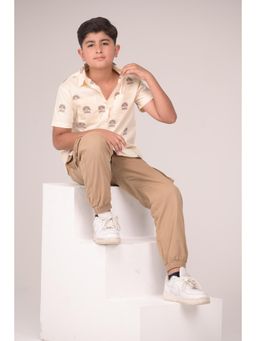 Urban buds - Beige Cotton Half Sleeves Shirt