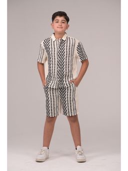 Urban buds - Off White Cotton Half Sleeves Shirt