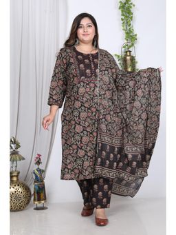 Swasti - Black Women Plus Size Kurta with Pant and Dupatta