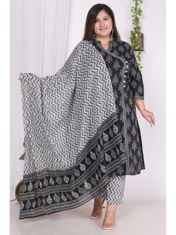 Swasti - Black Women Plus Size Kurta with Pant and Dupatta