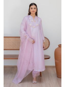 MINSH - Lavender Mist Anarkali with Pant and Dupatta