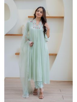 MINSH - Green Blush Mint Anarkali with Pant and Dupatta