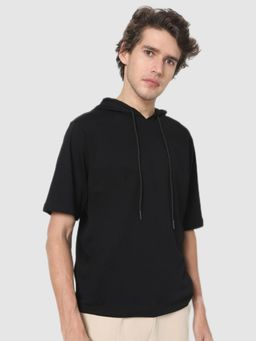Bewakoof - Men's Black Hoodie T-shirt