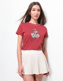 U.S. POLO ASSN. - Red Digital Floral Printed Regular Fit T-Shirt