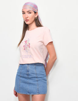U.S. POLO ASSN. - Pink Brand Embroidered Regular Fit T-Shirt