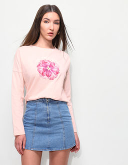 U.S. POLO ASSN. - Pink Brand Printed Relaxed Fit T-Shirt