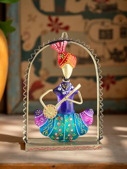 Golden Peacock - Multi Colour Musician Home Decor Cum Wall Hanging