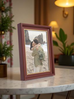 Golden Peacock - 5x7 Inch Brown Frame