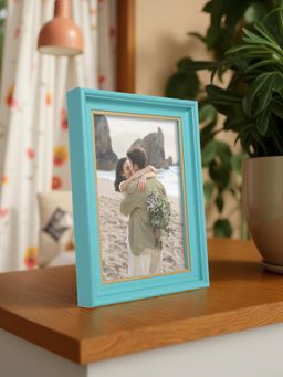 Golden Peacock - 5x7 Blue Table Frame