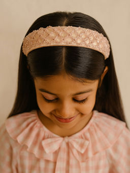 Choko - Beaded Crystal Hairband for Girls – Pink Festive & Wedding Wear