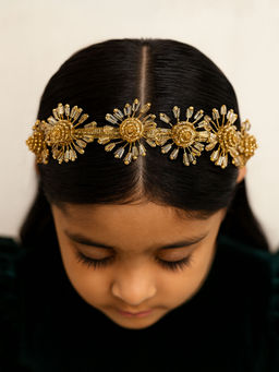 Choko - Beaded Floral Hairband for Girls – Golden Radiance Festive/Wedding Wear