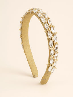 Choko - Double Crystal Row Hairband for Girls – White Festive & Wedding Band