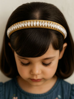 Choko - Floral Crystal Cluster Hairband for Girls – White Festive/Wedding Look