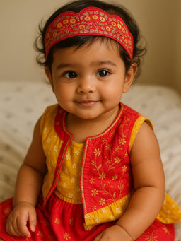 Choko - Girls Pink Sequin Floral Embroidered Hair Band – Ethnic Festive & Wedding Wear