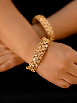 AG'S - Tamnna Gold Plated Diamonds & Kundan Kada (Set of 2)