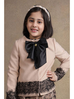 One Friday - Girls Beige Solid Jacket