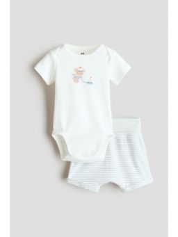 H&M - Boys White 2-Piece Cotton Set