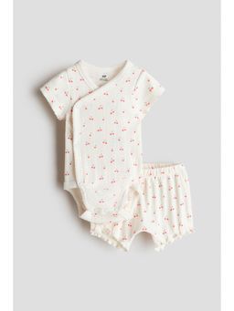 H&M - Girls White 2-Piece Printed Set