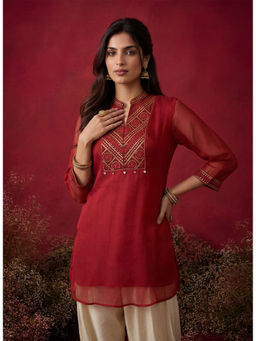 Lakshita - Blood Red Resham Tunic