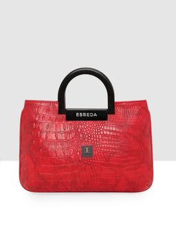 ESBEDA - Red Color Croco Embossed Handbag For Women