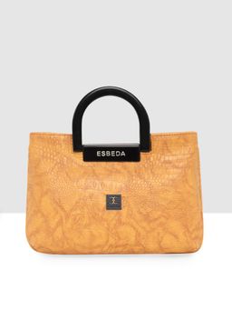 ESBEDA - Camel Color Croco Embossed Handbag For Women