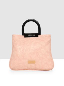 ESBEDA - Pink Color Croco Textured Top Handle Handbag For Women